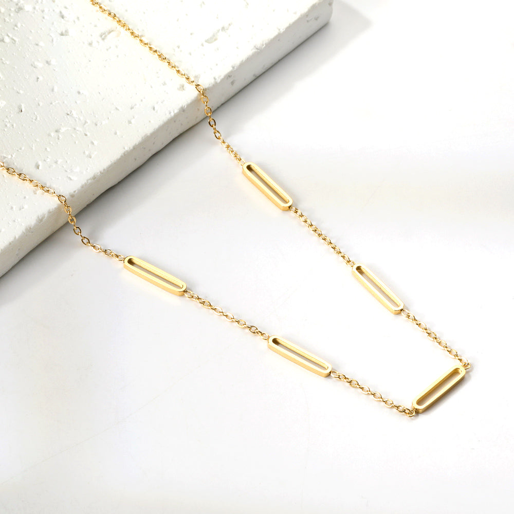 2024 New Year's Day 5 oblong pendant necklace 45+5cm asonjewelry