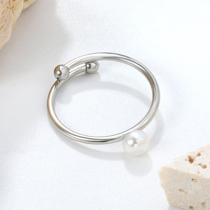 5mm Freshwater Pearl Adjustable Ring asonjewelry