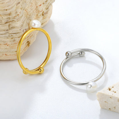 5mm Freshwater Pearl Adjustable Ring asonjewelry