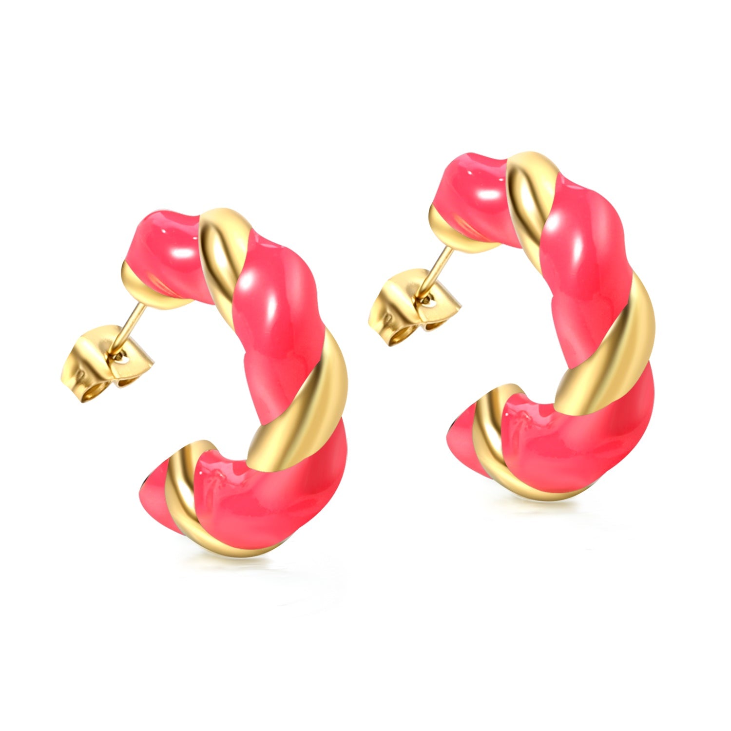 C Shape Twist Drip Earrings 6.4*23mm asonjewelry