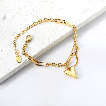 2024 New Year Long Heart Accessory Bracelet 16+5cm asonjewelry