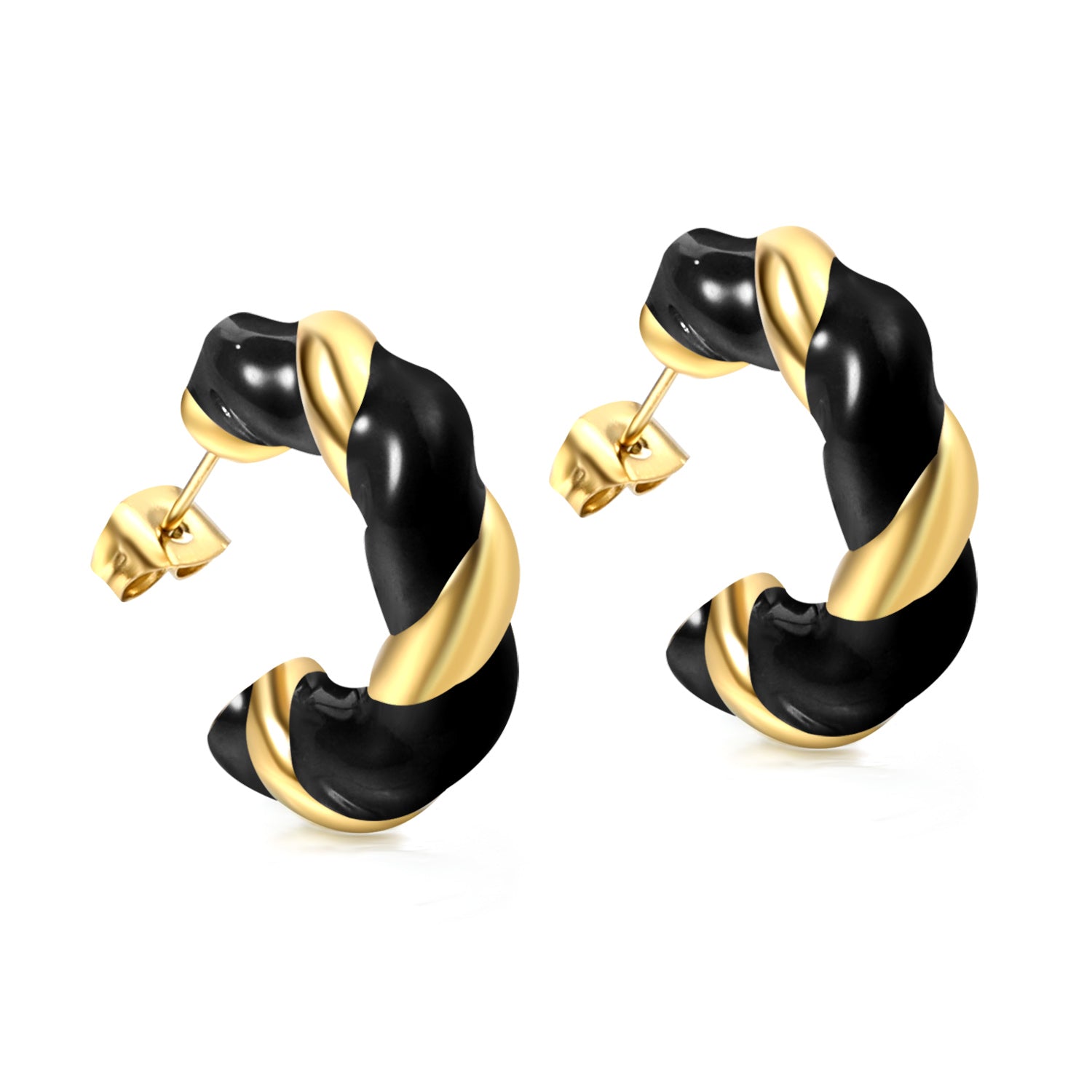 C Shape Twist Drip Earrings 6.4*23mm asonjewelry