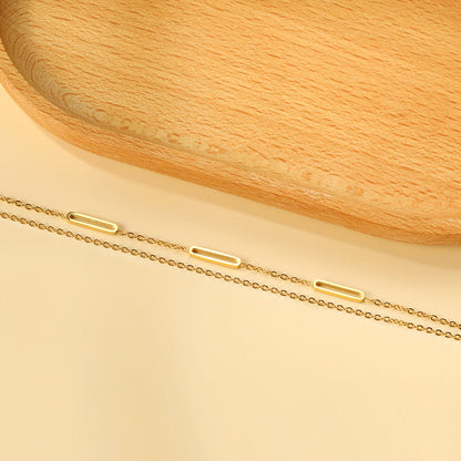 2024 New Year 3 oblong circle accessories + matching chain double hand chain 17+3cm asonjewelry