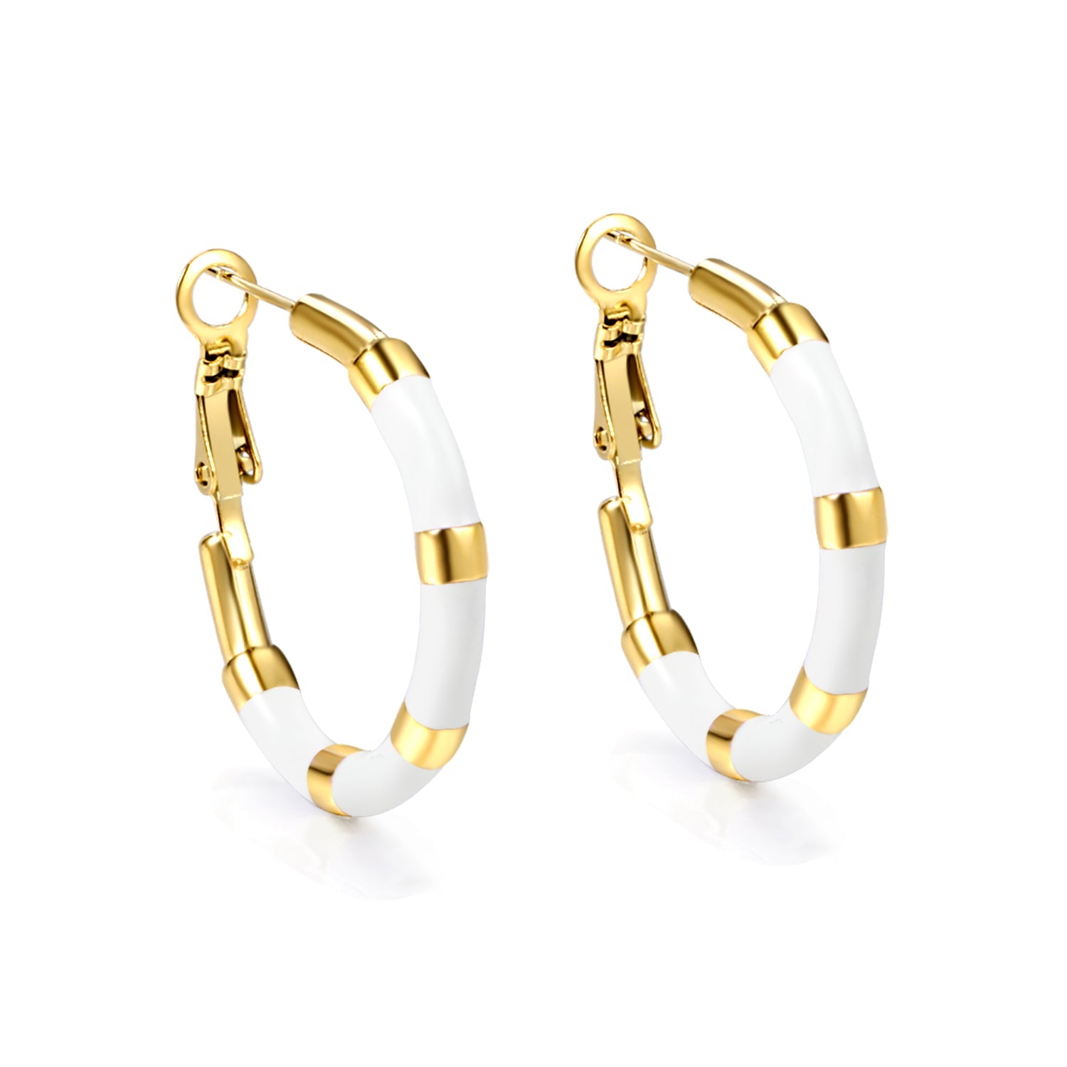 C-Stripe White&Purple&Sky Blue&Pink&Mixed Color Drop Earrings 3*30mm Gold Color asonjewelry