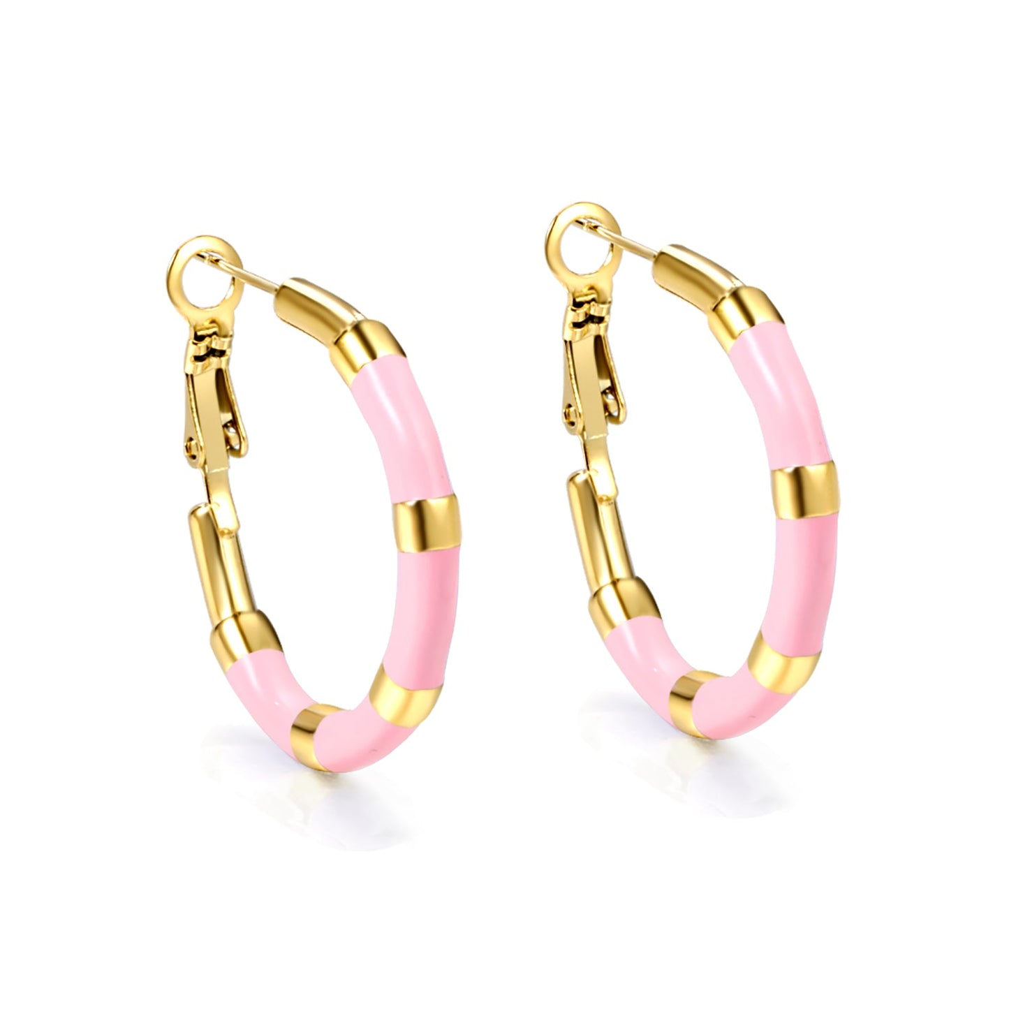 C-Stripe White&Purple&Sky Blue&Pink&Mixed Color Drop Earrings 3*30mm Gold Color asonjewelry