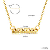 20*2mm single-cut CNC white diamond 3mm NK chain accessory 0.35 cross chain 42 + 5cm + 6mm round tail label necklace gold