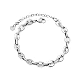 9.3*7.4mm series pig-nose chain 18+5cm+6mm round tail brand bracelet in steel color and gold color