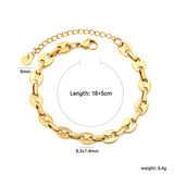 9.3*7.4mm series pig-nose chain 18+5cm+6mm round tail brand bracelet in steel color and gold color