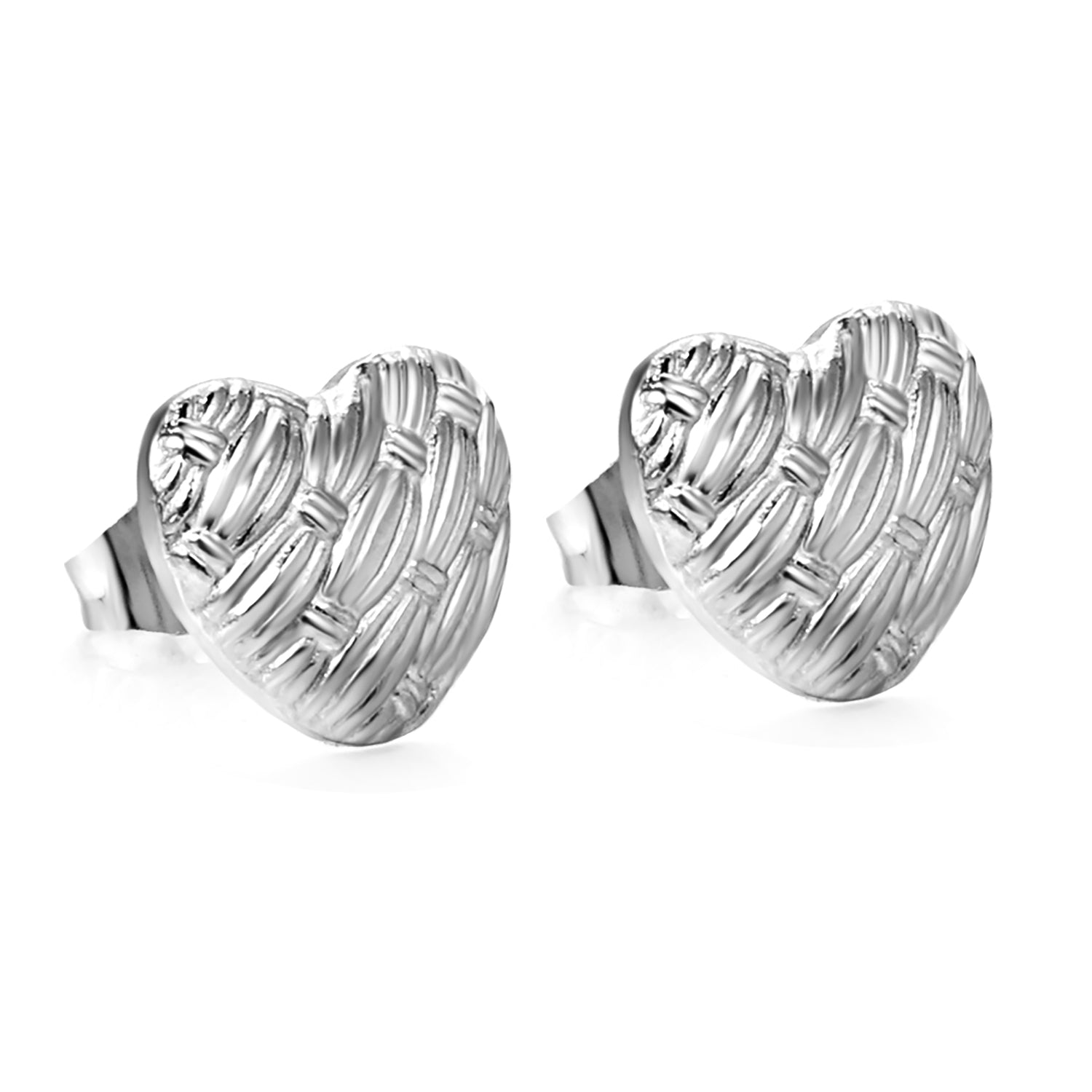 Heart with Braided Face Earrings 13.3*12mm asonjewelry