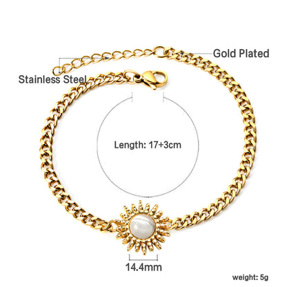 Spring Hot White Zircon Sun Accessory Bracelet 17+3cm asonjewelry