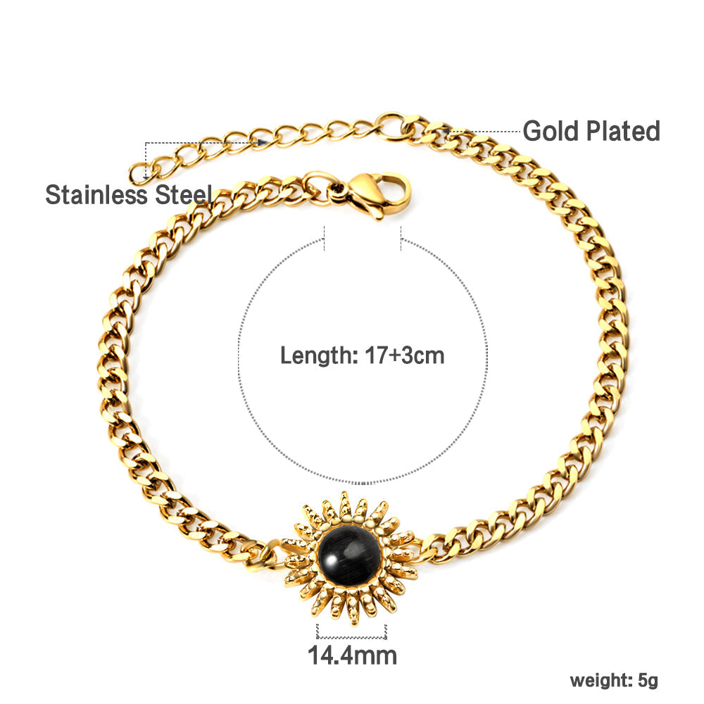 Spring Hot Black Zircon Sun Accessory Bracelet 17+3cm asonjewelry