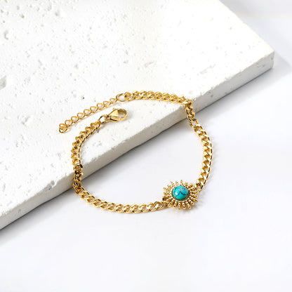 Spring Hot Green Turquoise Sun Accessory Bracelet 17+3cm asonjewelry