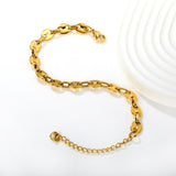 9.3*7.4mm series pig-nose chain 18+5cm+6mm round tail brand bracelet in steel color and gold color