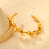 Width 14mm, inner diameter 60mm, irregular smooth textured wave silk satin bracelet, gold color