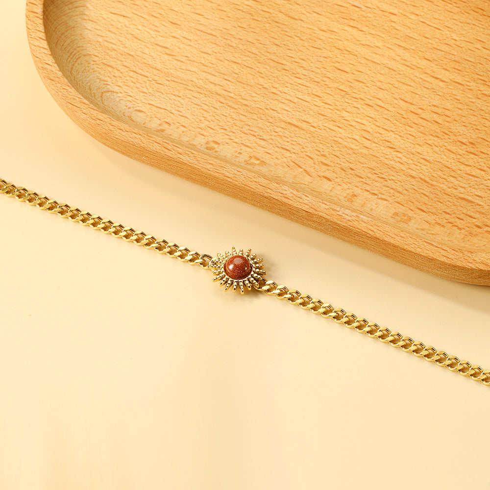 Spring Hot Red Chrysoprase Sun Accessory Bracelet 17+3cm asonjewelry