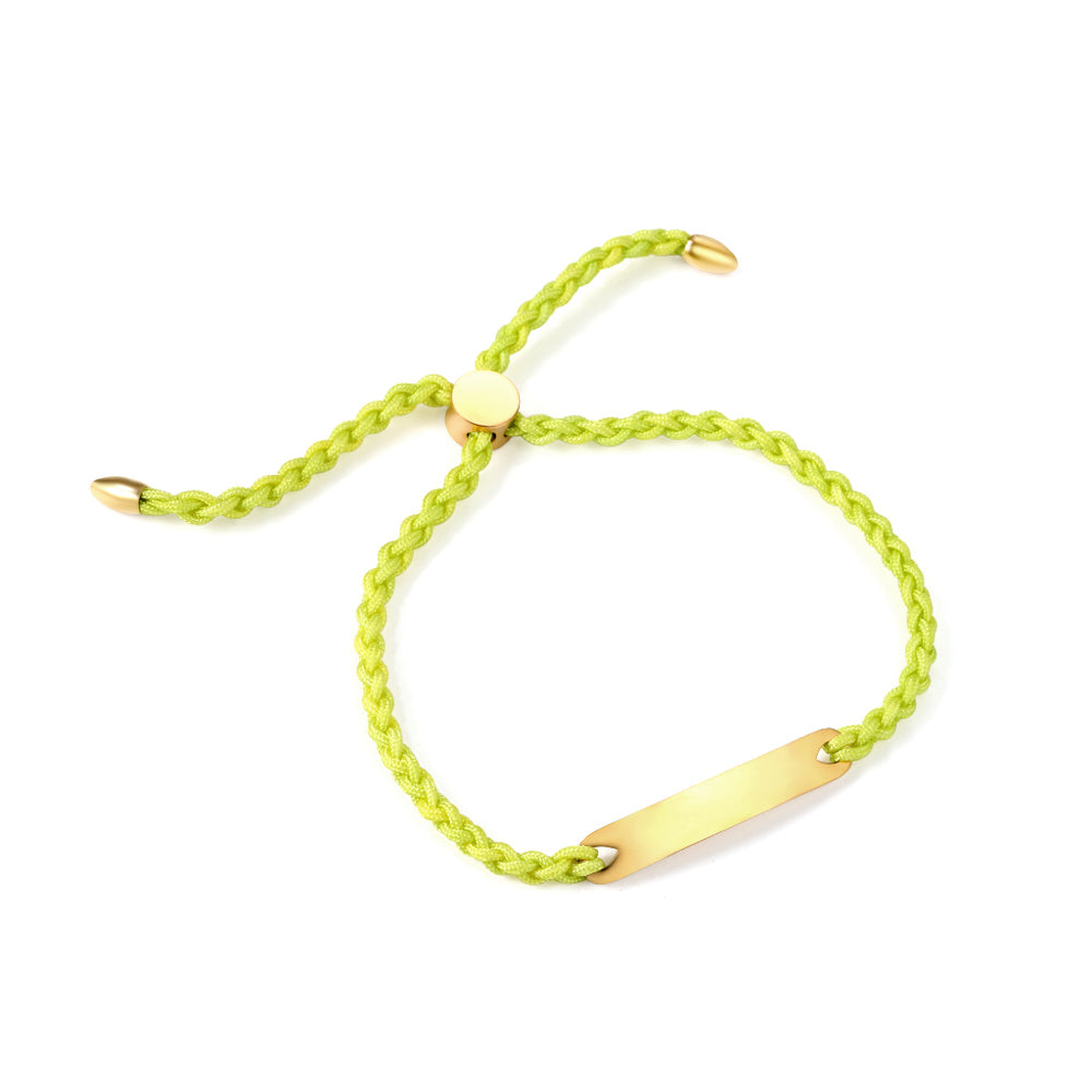 Rectangular green leather bracelet 28cm gold asonjewelry