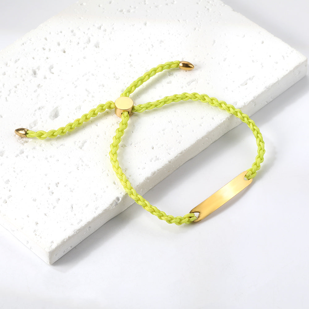 Rectangular green leather bracelet 28cm gold asonjewelry
