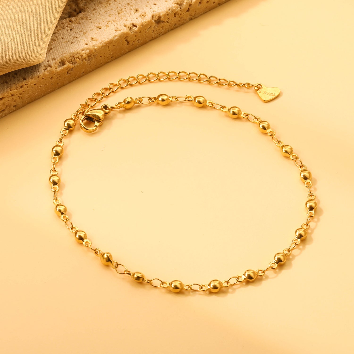 3.3mm Bean Accessories Anklet 22+6cm asonjewelry