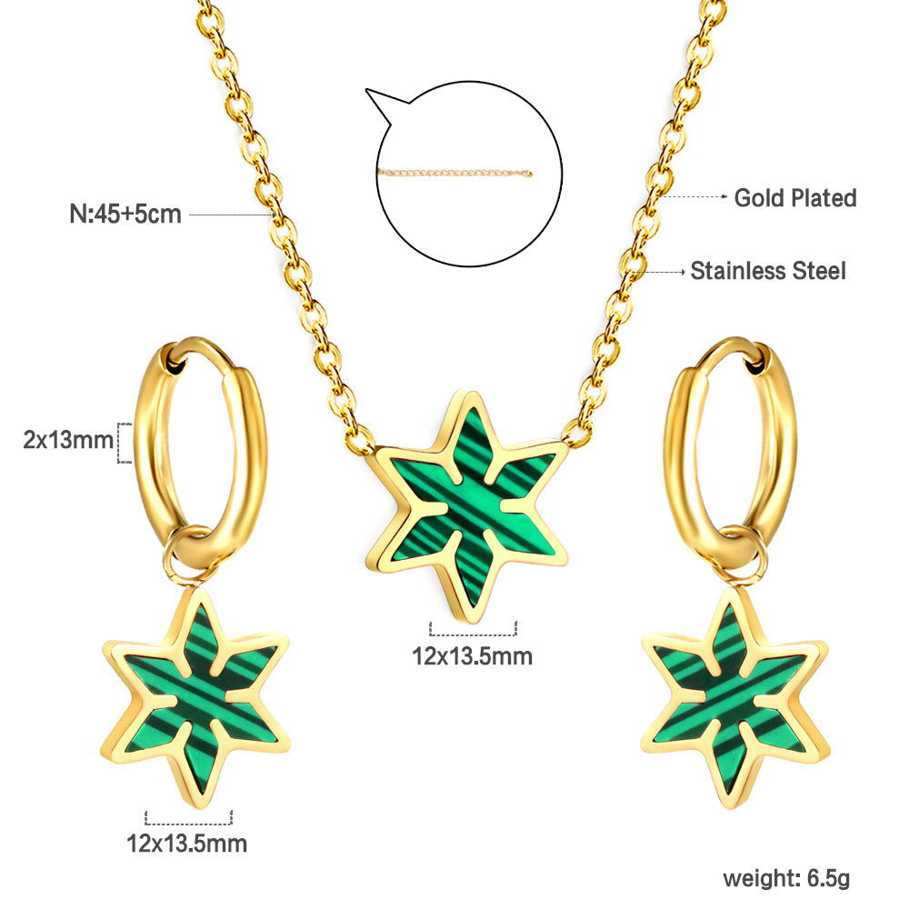 Hexagonal Set of Gold Black & Red & Green Drip Oils asonjewelry