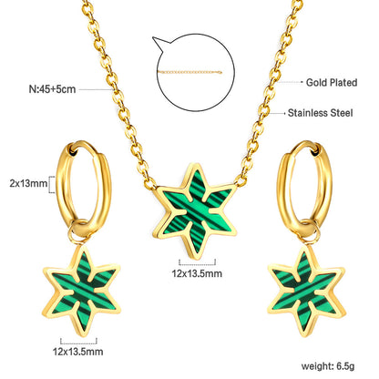 Hexagonal Set of Gold Black & Red & Green Drip Oils asonjewelry