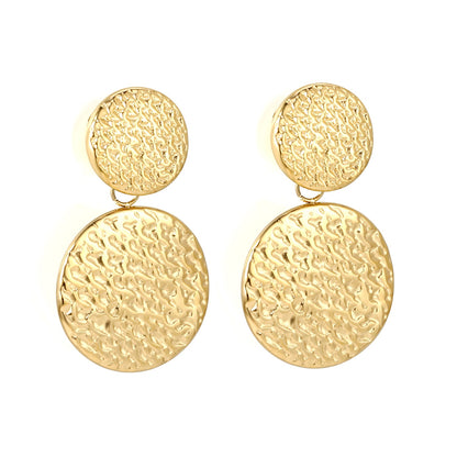 14.4mm Small Round + 22.3mm Large Round Textured Stud Earrings asonjewelry