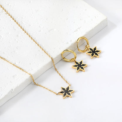 Hexagonal Set of Gold Black & Red & Green Drip Oils asonjewelry