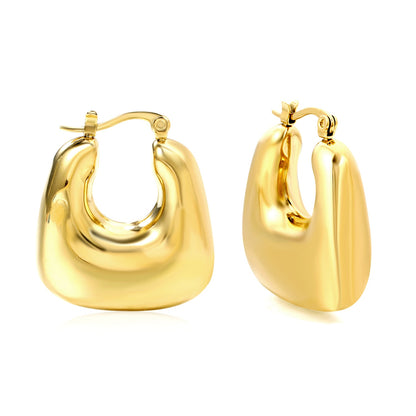 Hollow Handbag Earrings 26.2*25mm Gold Color asonjewelry