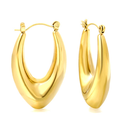 Hollow fat V-shaped earloop 22.2*33.4mm gold color asonjewelry