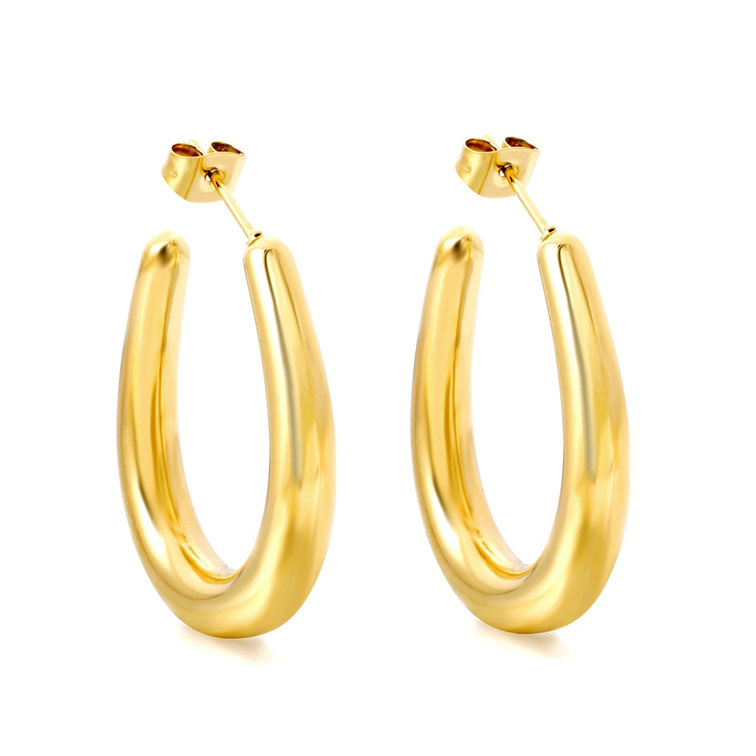 Hollow Golden U-shaped Earring 25.2*30mm asonjewelry