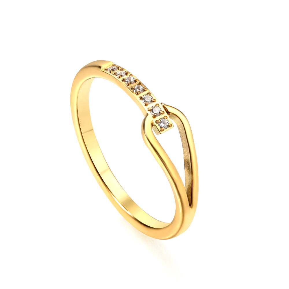 Geometric with diamonds water drop hollowing ring women's hundred finger ring asonjewelry