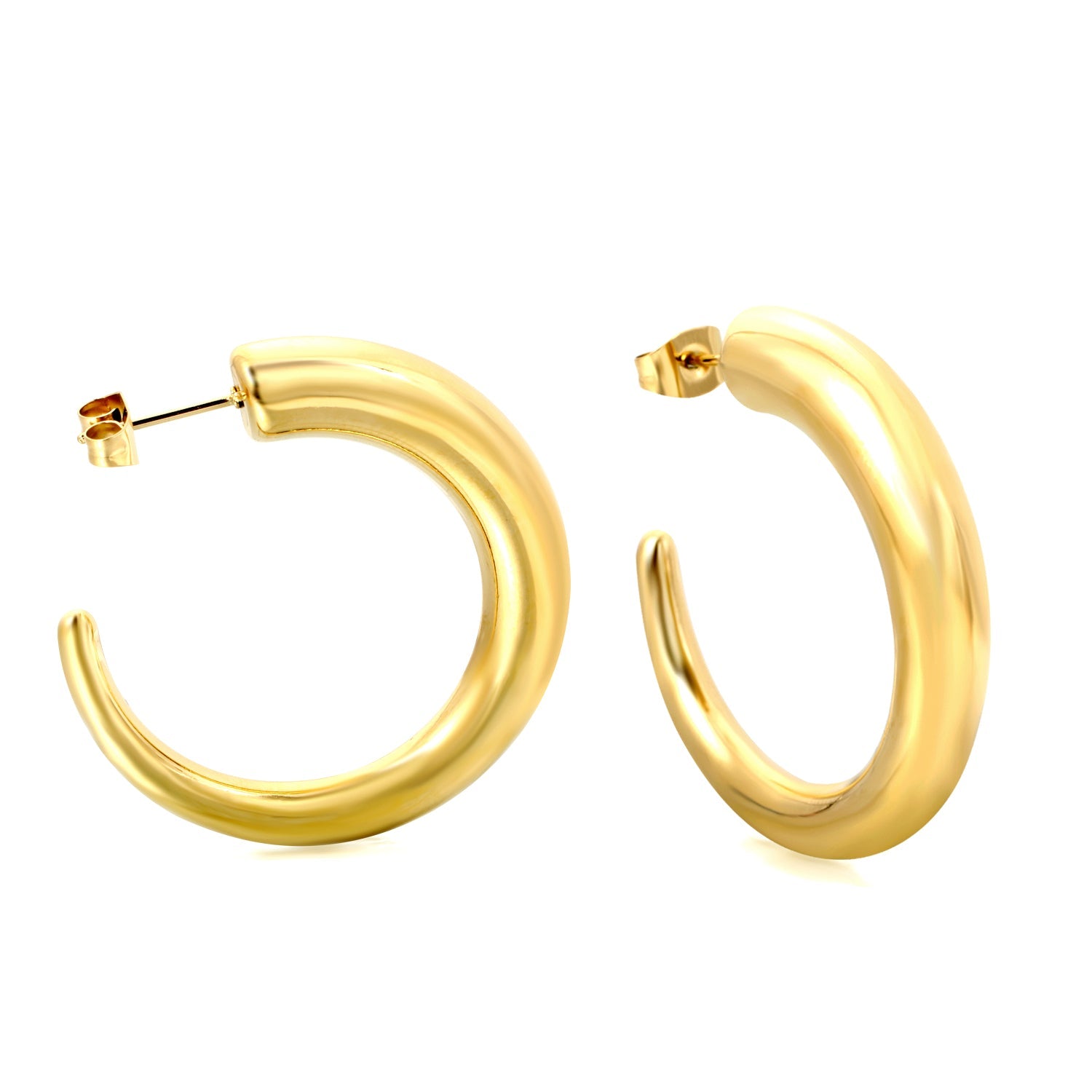 Hollow C-shaped curved hook earloop 35.5*mm Gold color asonjewelry
