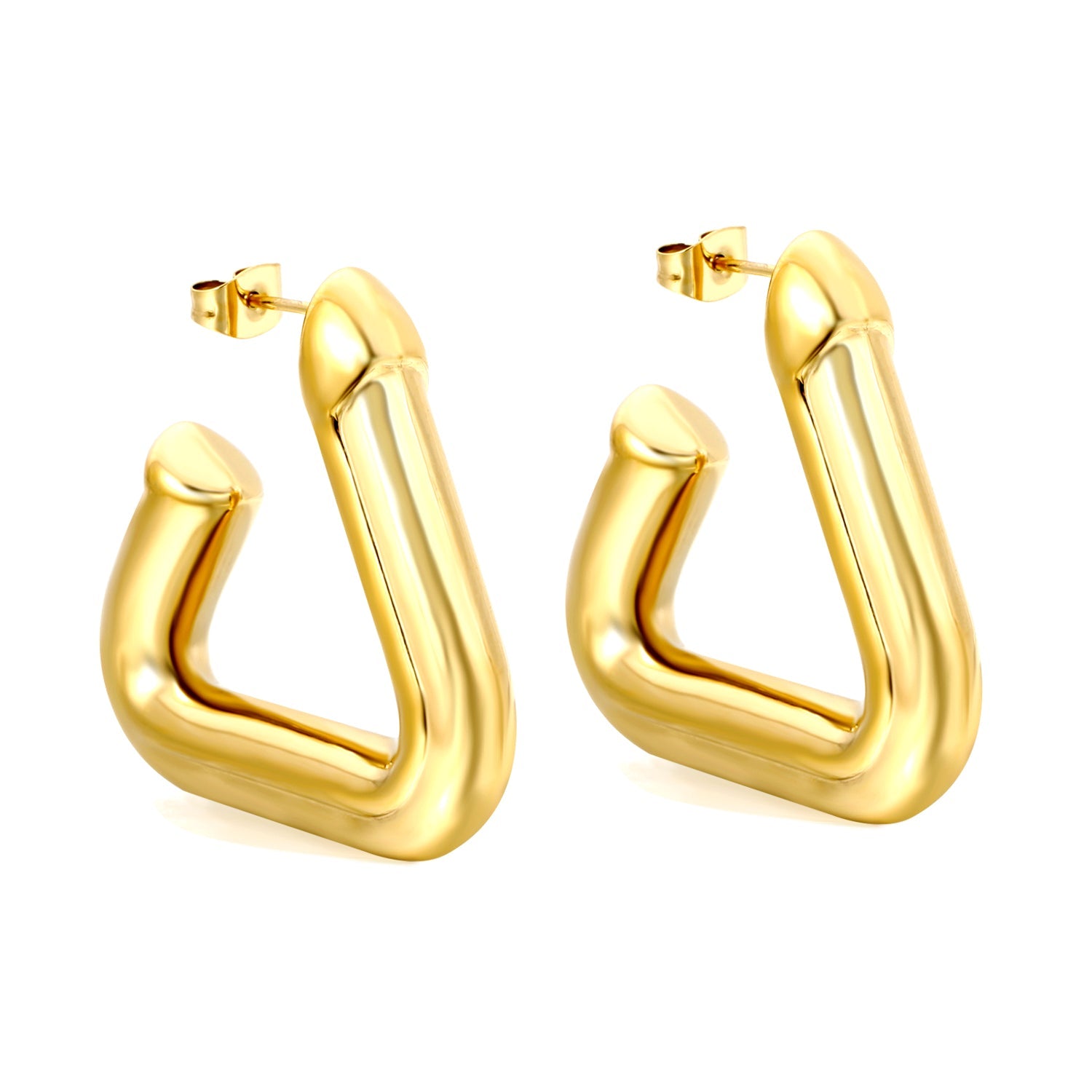 Hollow opening triangle color earrings 7*37.3*35mm asonjewelry