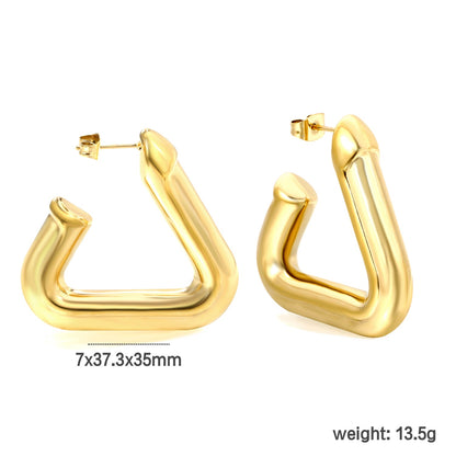 Hollow opening triangle color earrings 7*37.3*35mm asonjewelry