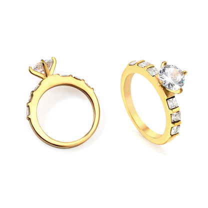 Hot French light luxury romantic micro-set diamond zirconia ring fashion versatile classic ring circle asonjewelry