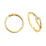 Geometric with diamonds water drop hollowing ring women's hundred finger ring