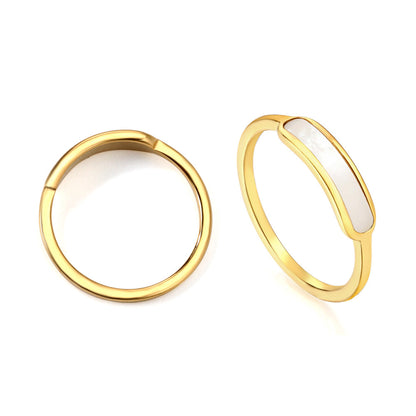 Vintage niche light luxury mother of pearl white shellfish ring female hundred index finger ring asonjewelry