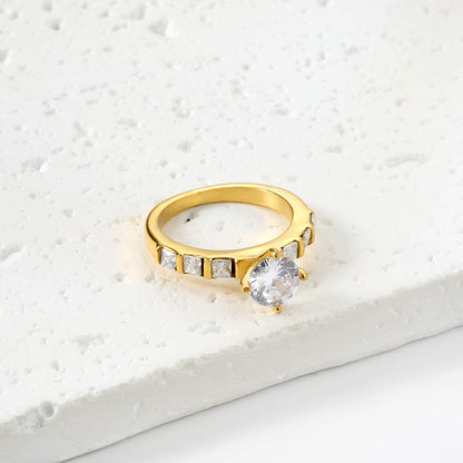 Hot French light luxury romantic micro-set diamond zirconia ring fashion versatile classic ring circle asonjewelry