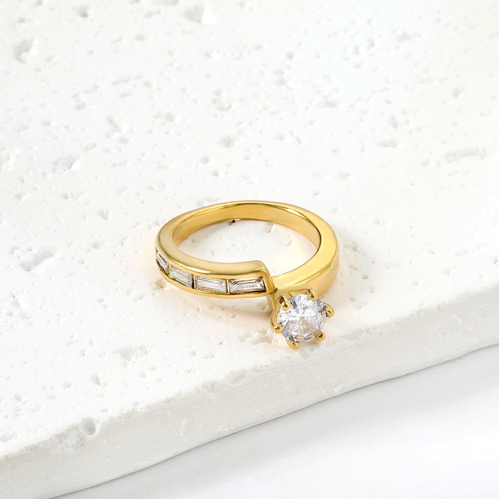 New claw buckle zirconia ring small mini ring asonjewelry