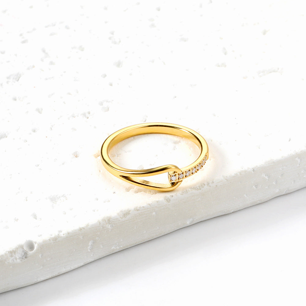 Geometric with diamonds water drop hollowing ring women's hundred finger ring asonjewelry