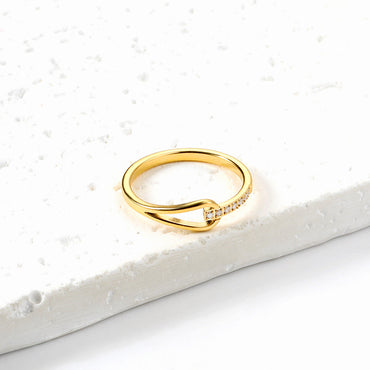 Geometric with diamonds water drop hollowing ring women's hundred finger ring asonjewelry