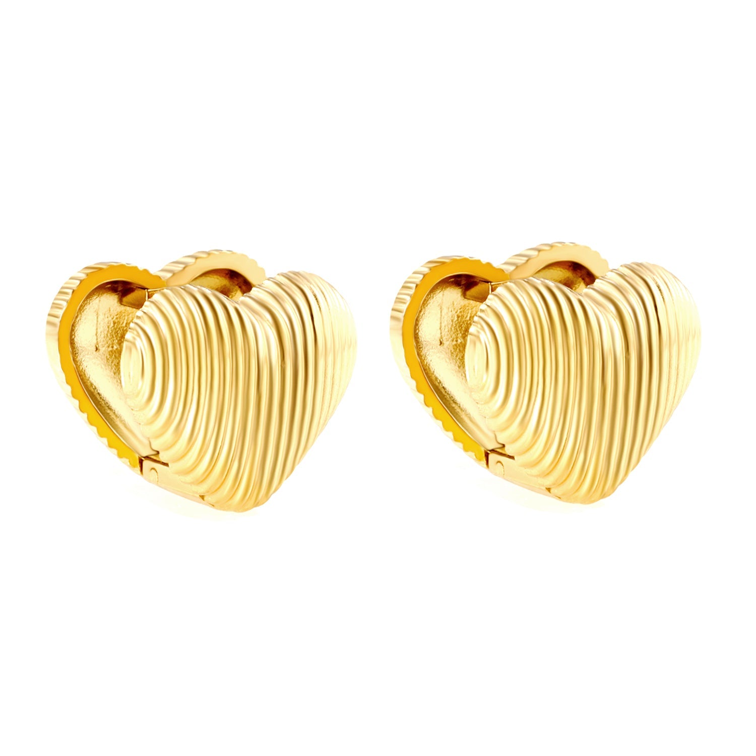 15.4*14mm Vertical Heart Earrings Gold Color asonjewelry