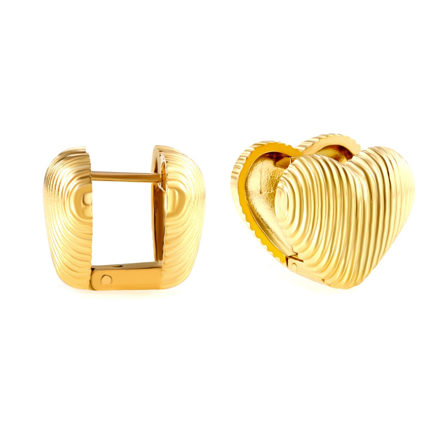 15.4*14mm Vertical Heart Earrings Gold Color asonjewelry