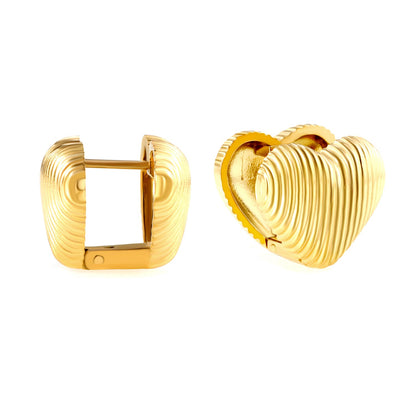 15.4*14mm Vertical Heart Earrings Gold Color asonjewelry