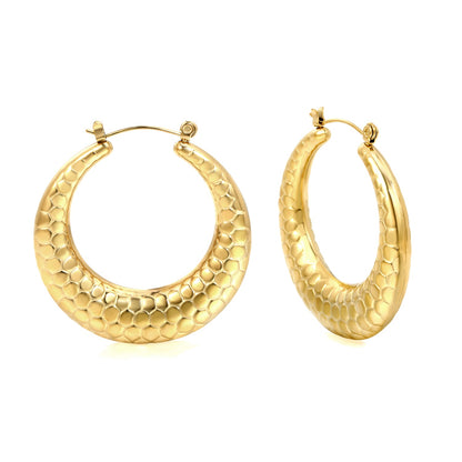 Hollow open round snake earrings 40mm gold color asonjewelry