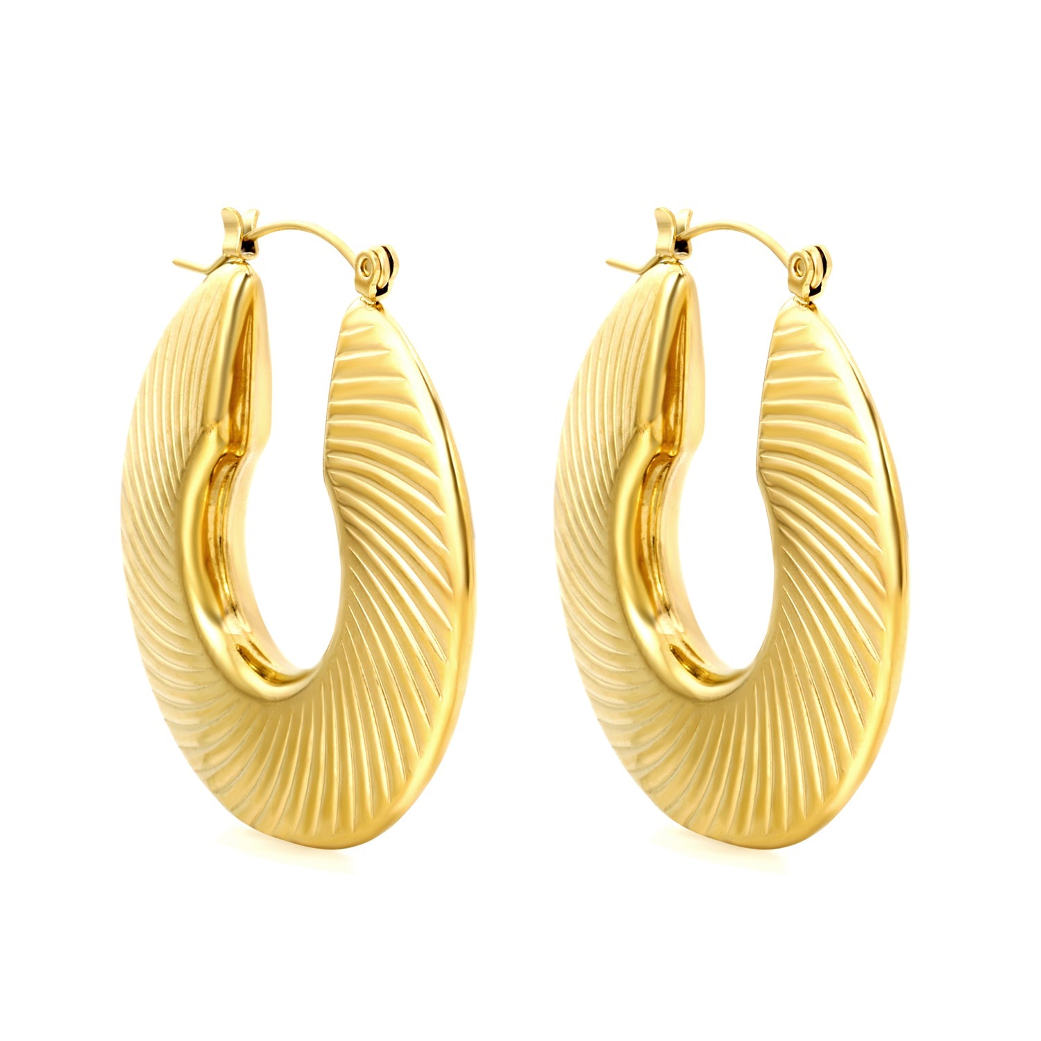 Hollow open round threaded earloop*40.2mm Gold color asonjewelry
