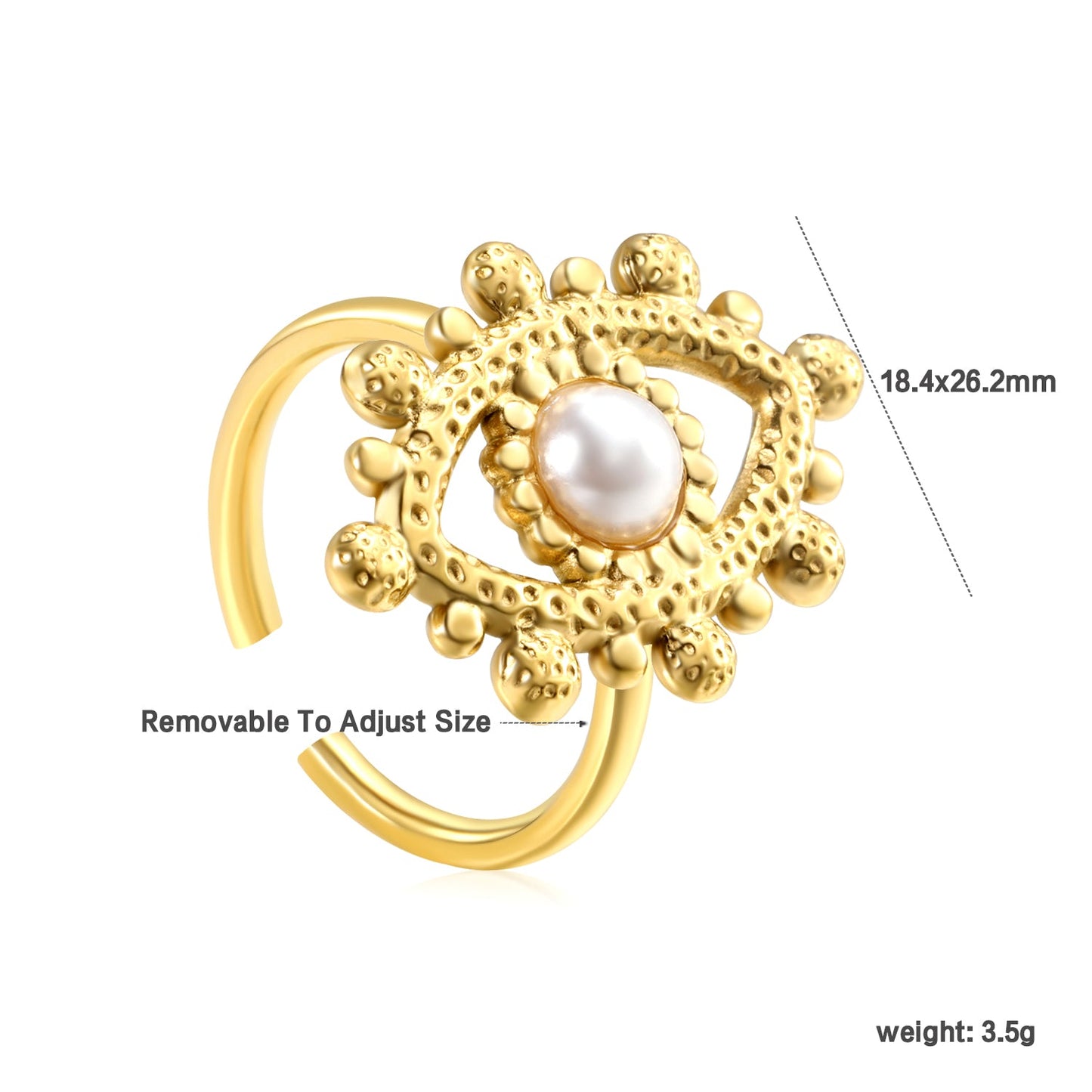 18.4*26.2mm Eye Split Ring Pearl/Turquoise/Malachite/ Golden 8 asonjewelry