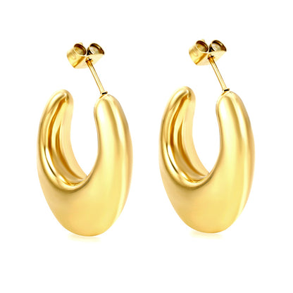 Hollow fat U-shaped earrings 22*25mm gold color asonjewelry