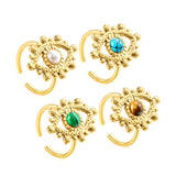 18.4*26.2mm Eye Split Ring Pearl/Turquoise/Malachite/ Golden 8