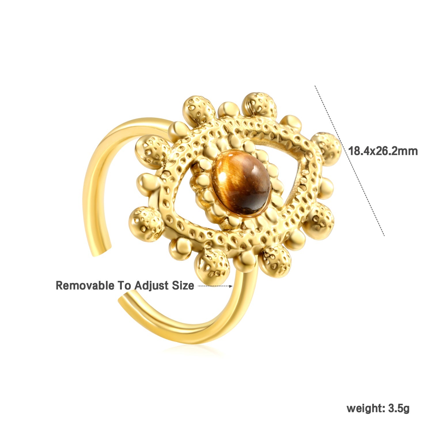 18.4*26.2mm Eye Split Ring Pearl/Turquoise/Malachite/ Golden 8 asonjewelry