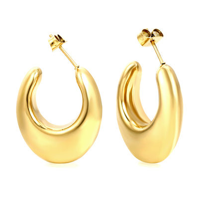Hollow fat U-shaped earrings 22*25mm gold color asonjewelry